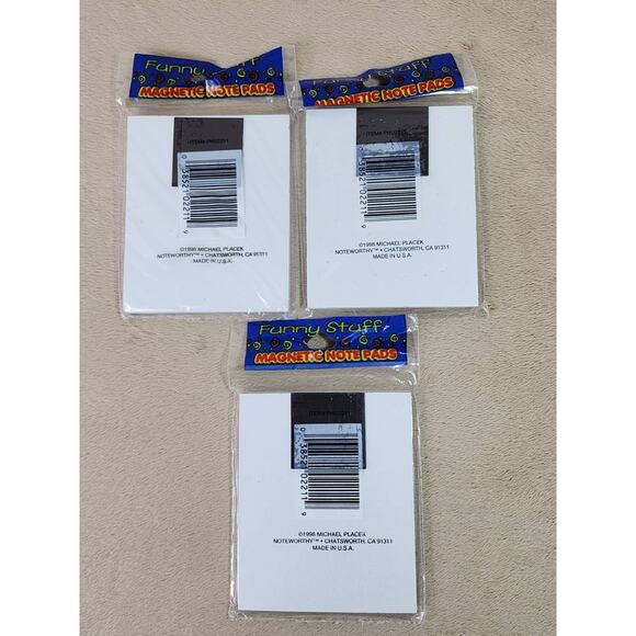 Magnetic Note Pads Noteworthy Year 1998 Michael Placek Made in USA x3 - Picture 8 of 11